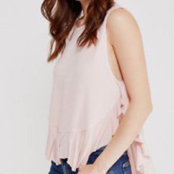 Free People Uptown Ruffle Sleeveless Tee Tank - Picture 3 of 4